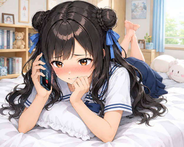 制服美少女と通話